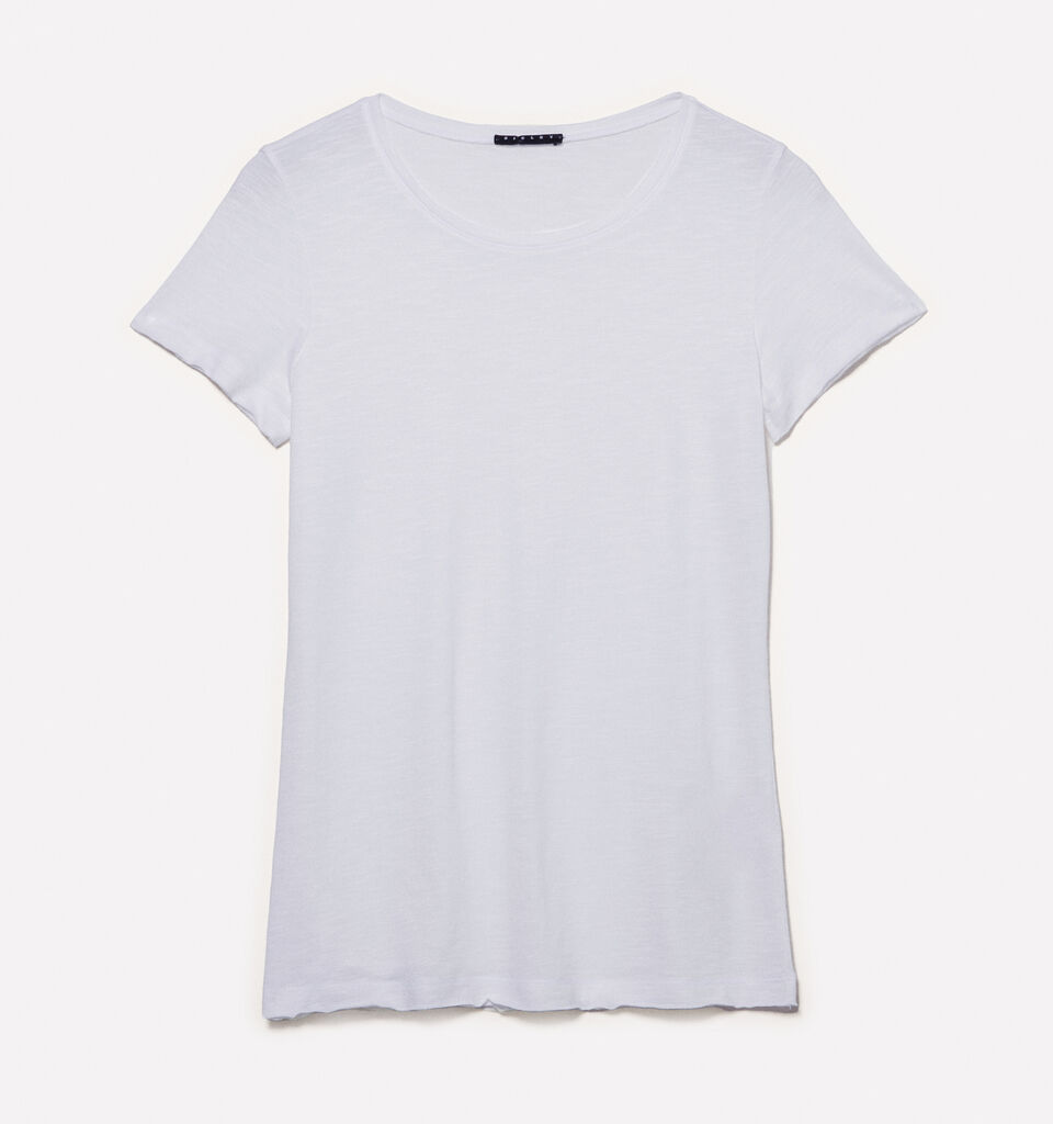 T-shirt blanc à col rond - t-shirts à manches courtes pour femme - Blanc | Sisley image number 5